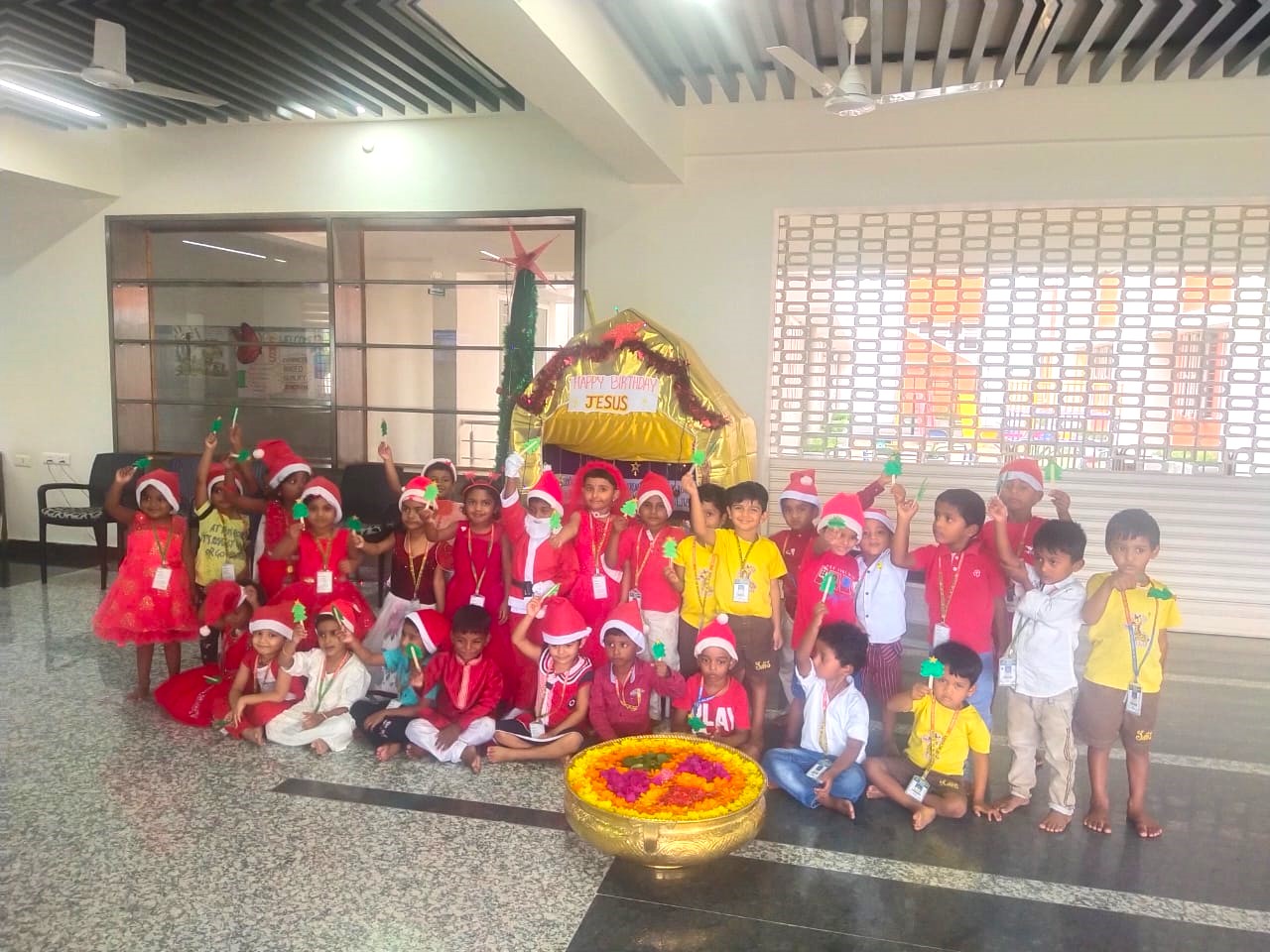 The kindergarten students at SMS, Krishnagiri enjoyed a festive Christmas celebration filled with joy.